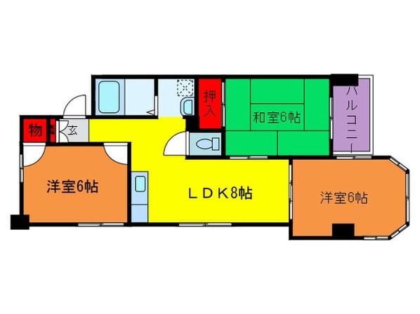 シャトーニシムラの物件間取画像